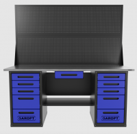 Верстак GAROPT двухтумбовый 5 ящиков /5 ящиков с двумя экранами и ящиком